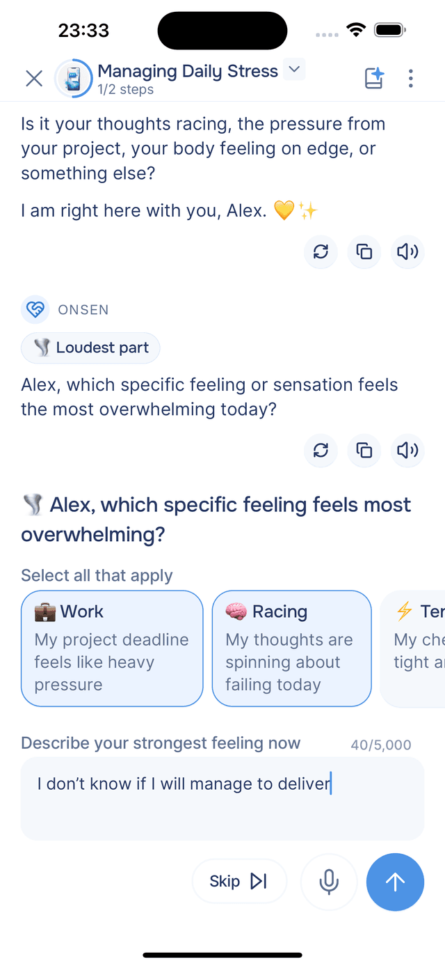 Respond with suggestions or your own words