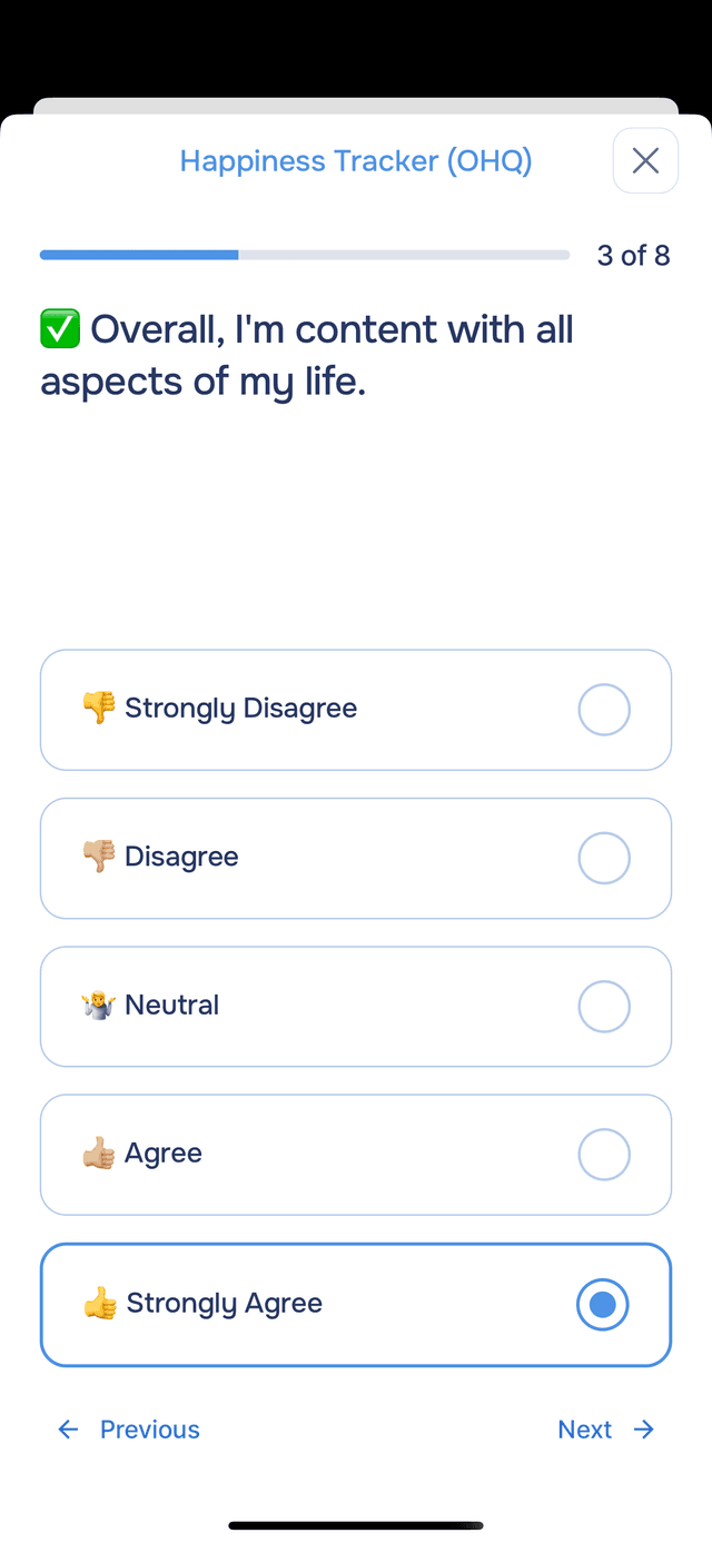 Answering a survey question