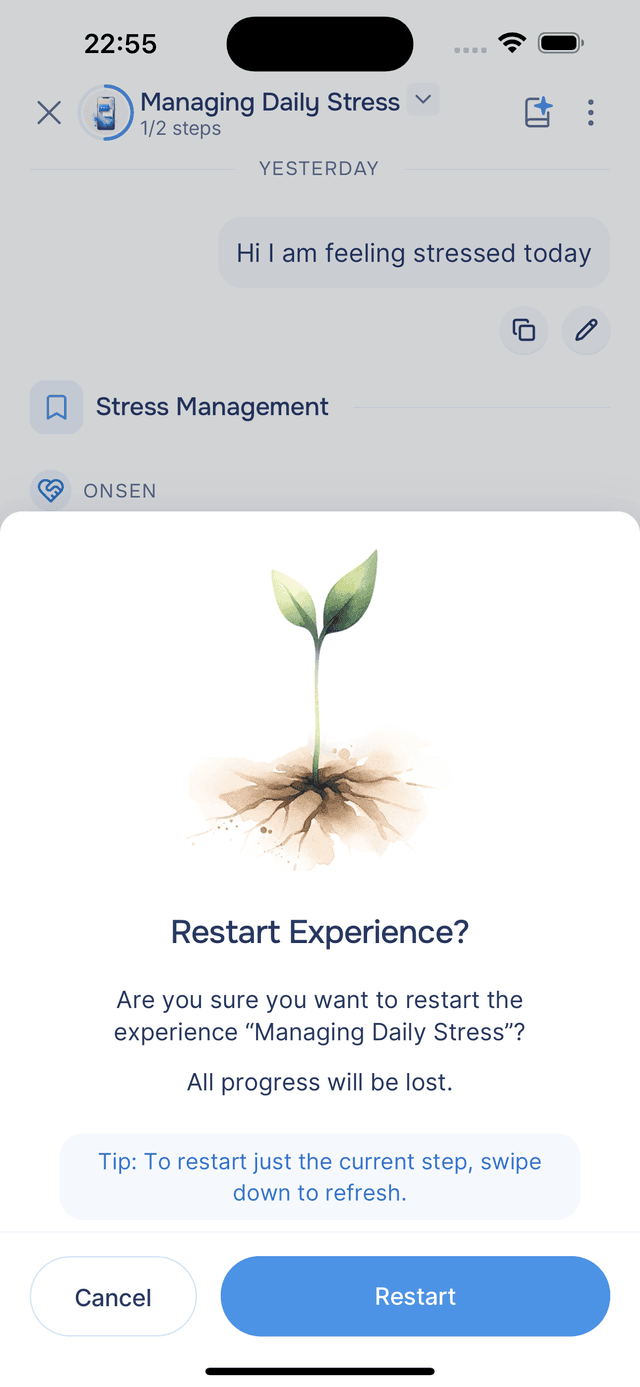 Restart confirmation