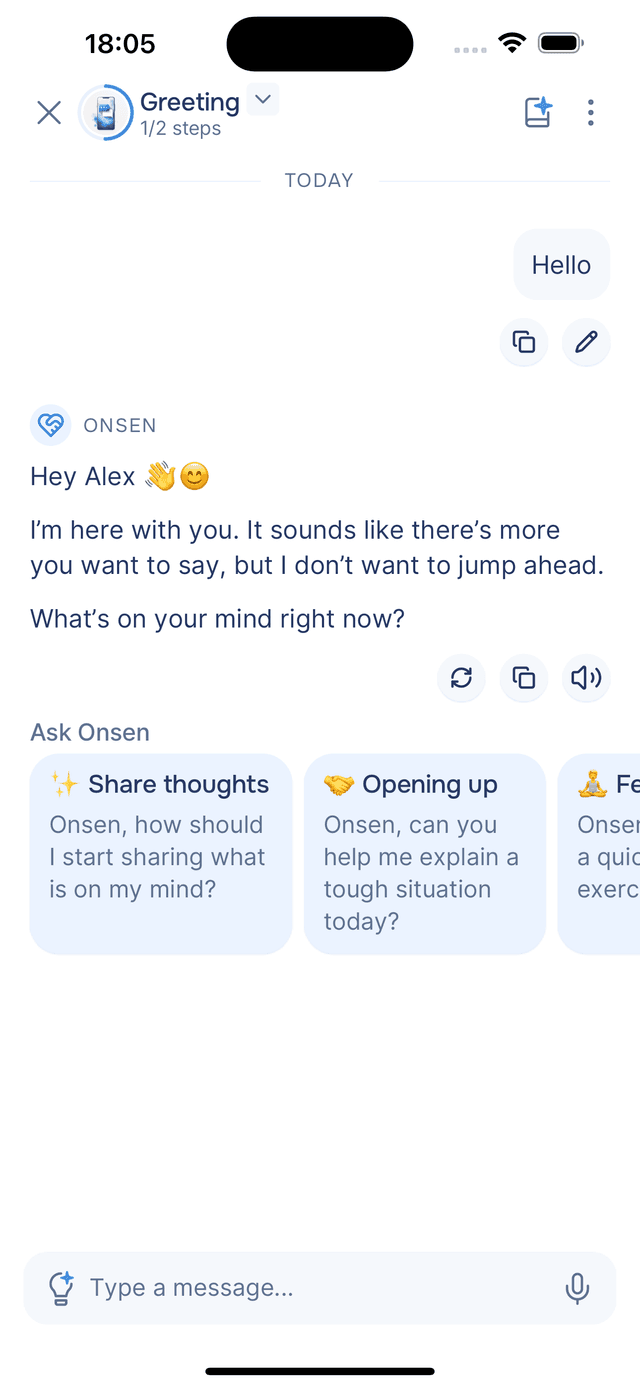 Microphone button in a free-form chat