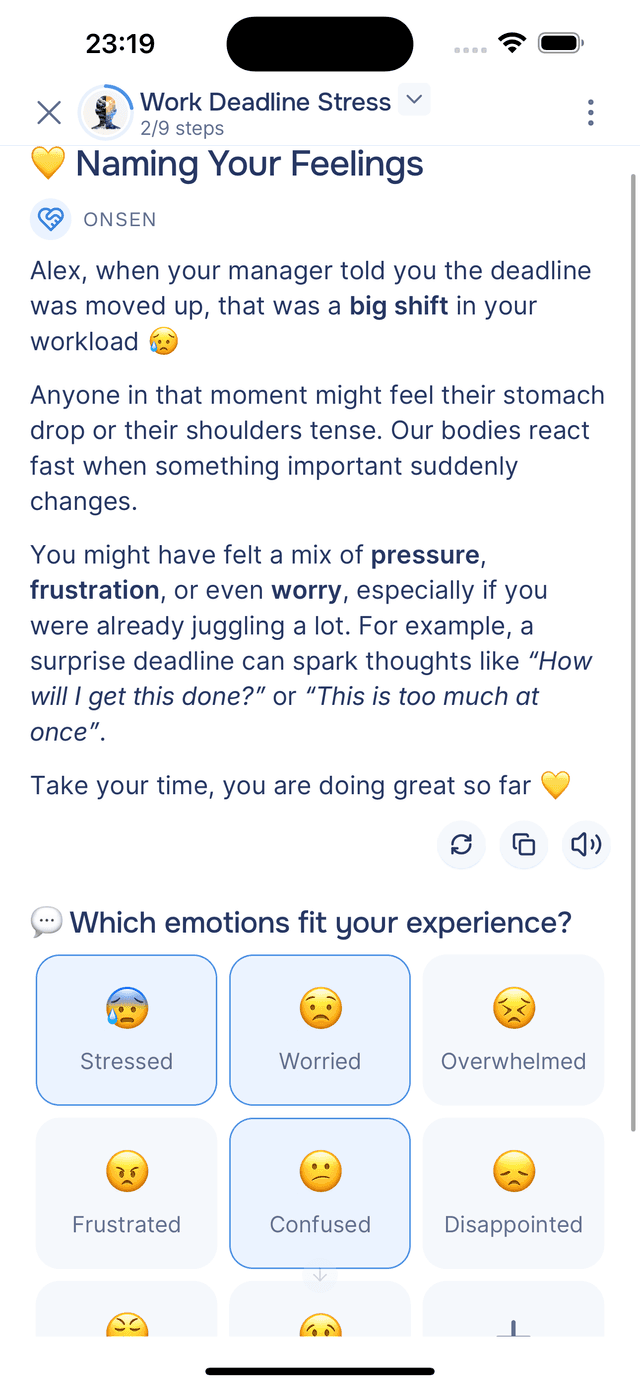 Selecting emotions that fit