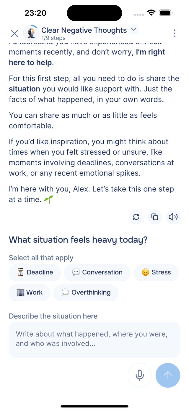 Describing the situation