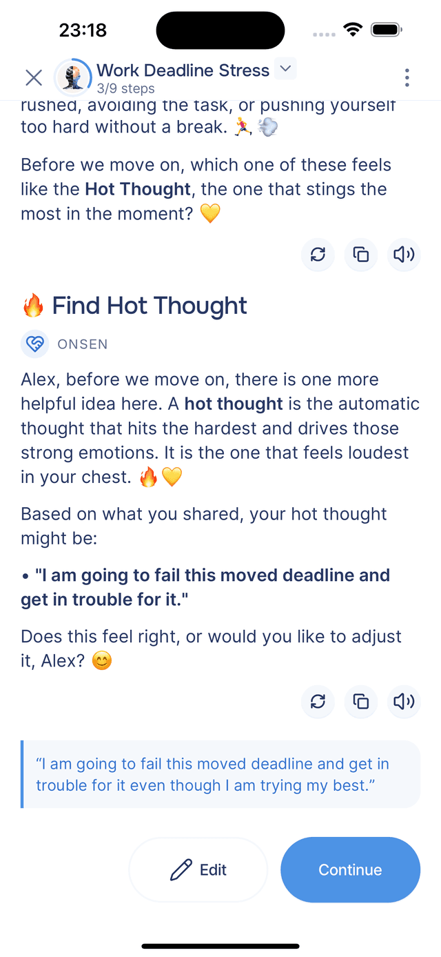 Identifying the hot thought