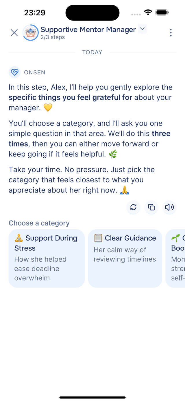 Choosing a gratitude category