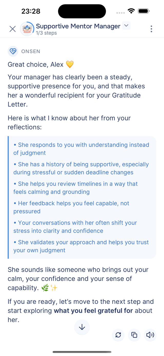 The guide reflects on your recipient