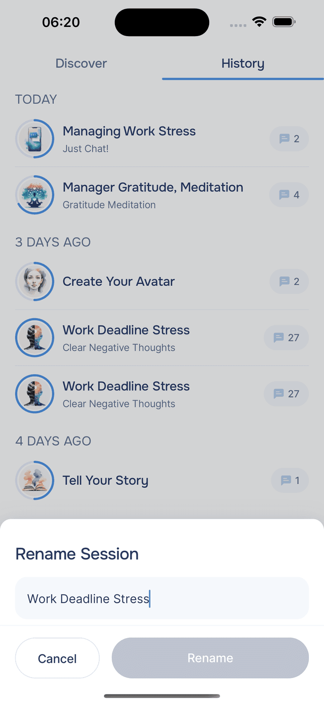 Renaming an experience