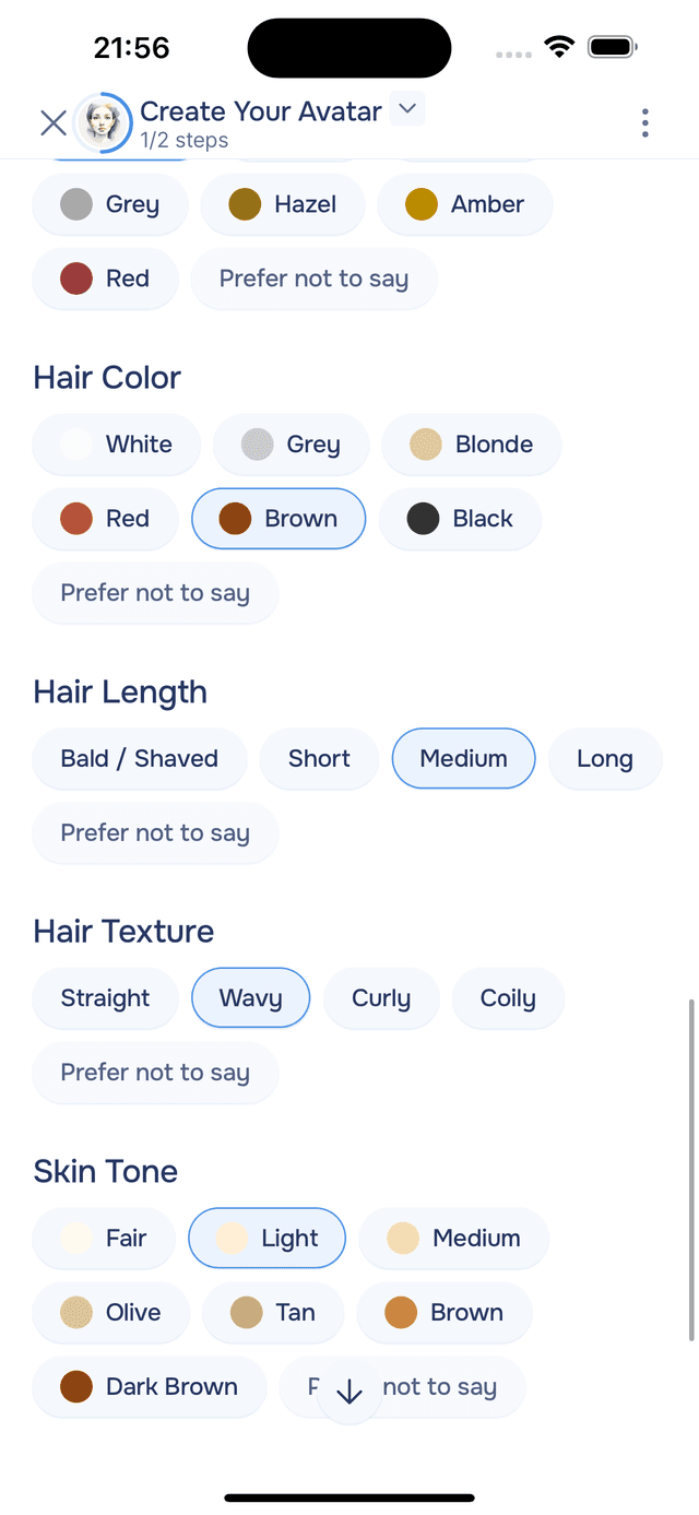 Editing hair and skin tone tags