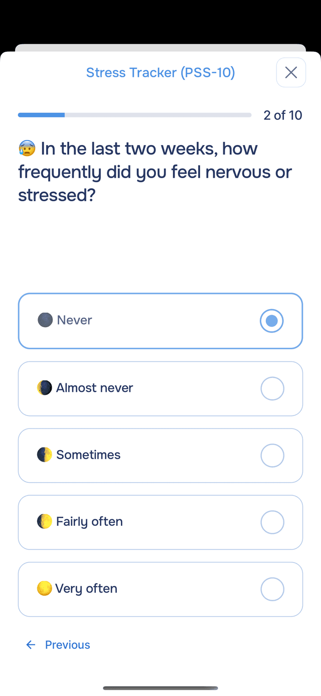 Answering a PSS-10 question