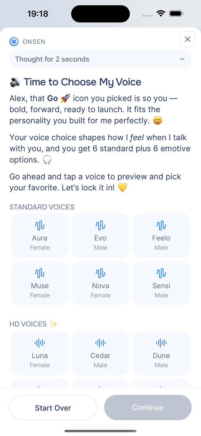 Browse Standard and HD voice options