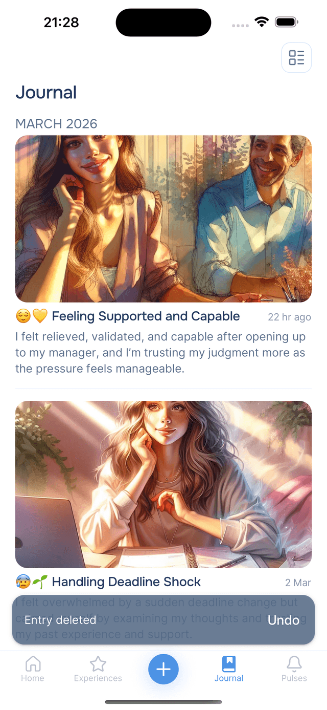 Undo after deleting an entry