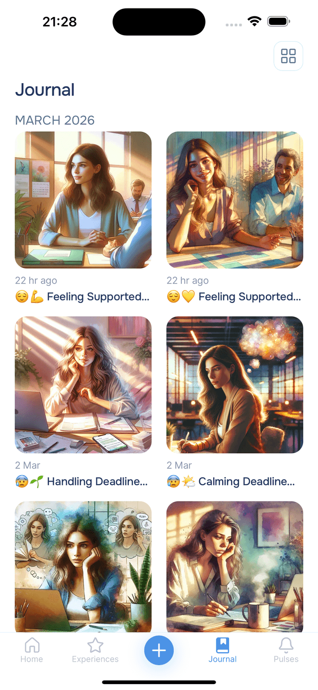 Journal in grid view