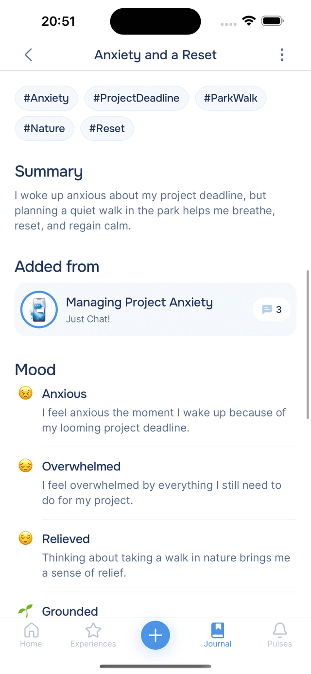 Hashtags, summary, and mood