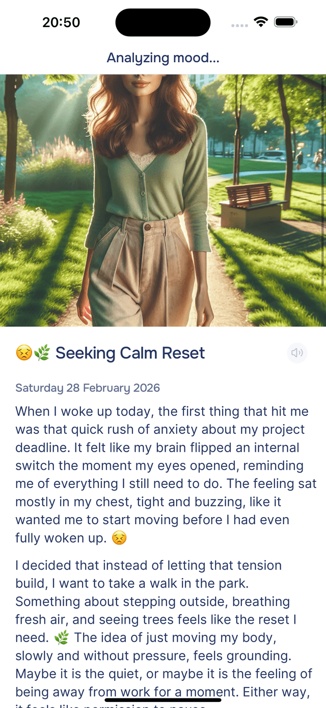 Finished entry with AI image