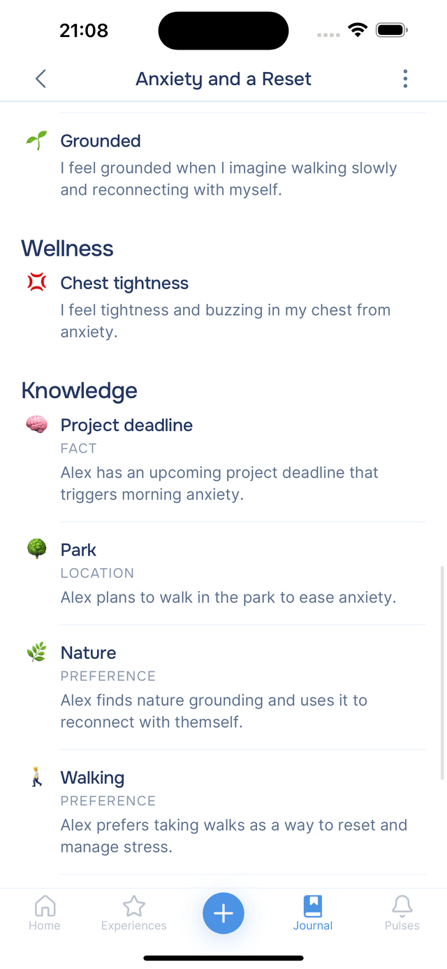 Wellness signals and knowledge items