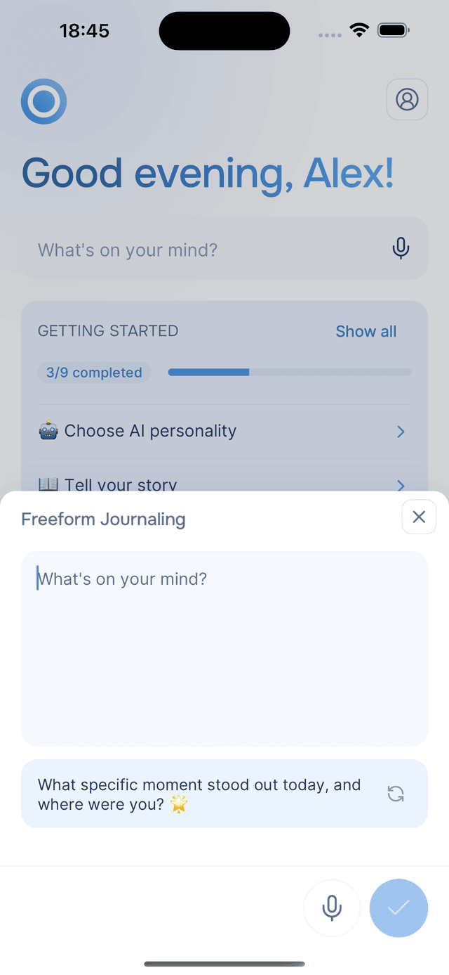 The freeform editor with a prompt
