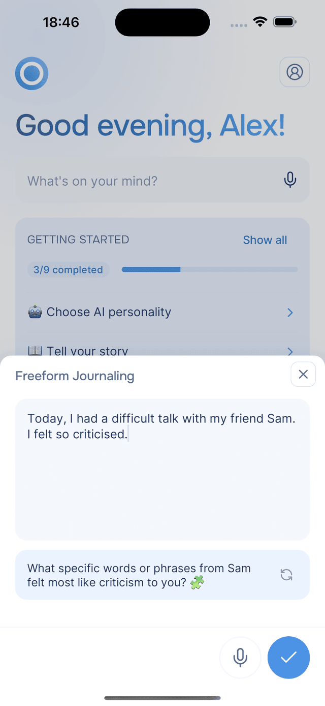 Prompt updates as you write