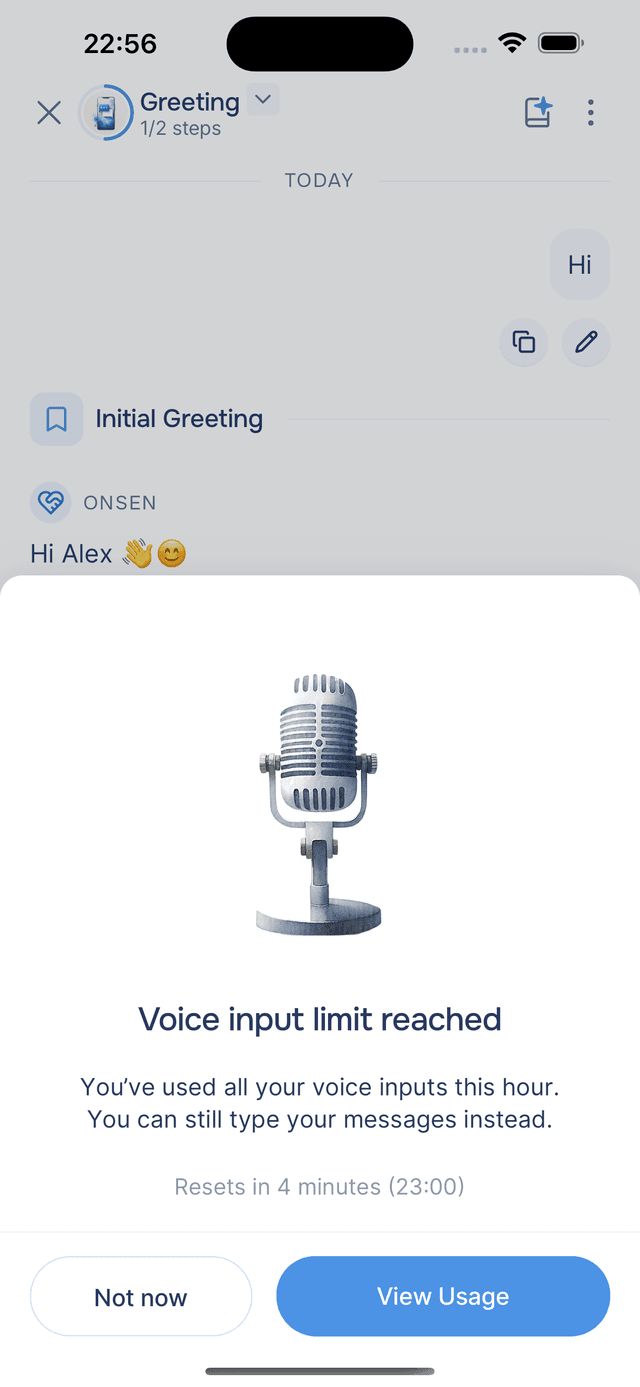 Voice Input limit reached