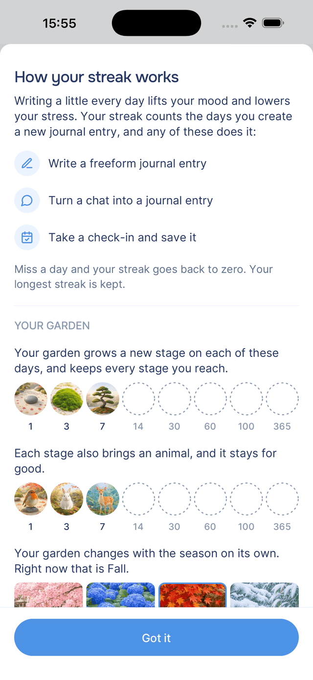 The How your streak works sheet