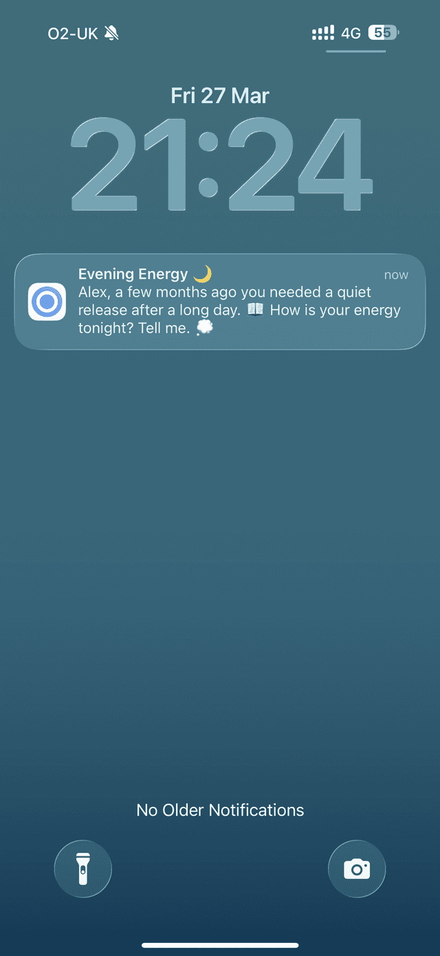 A Pulse arriving as a push notification