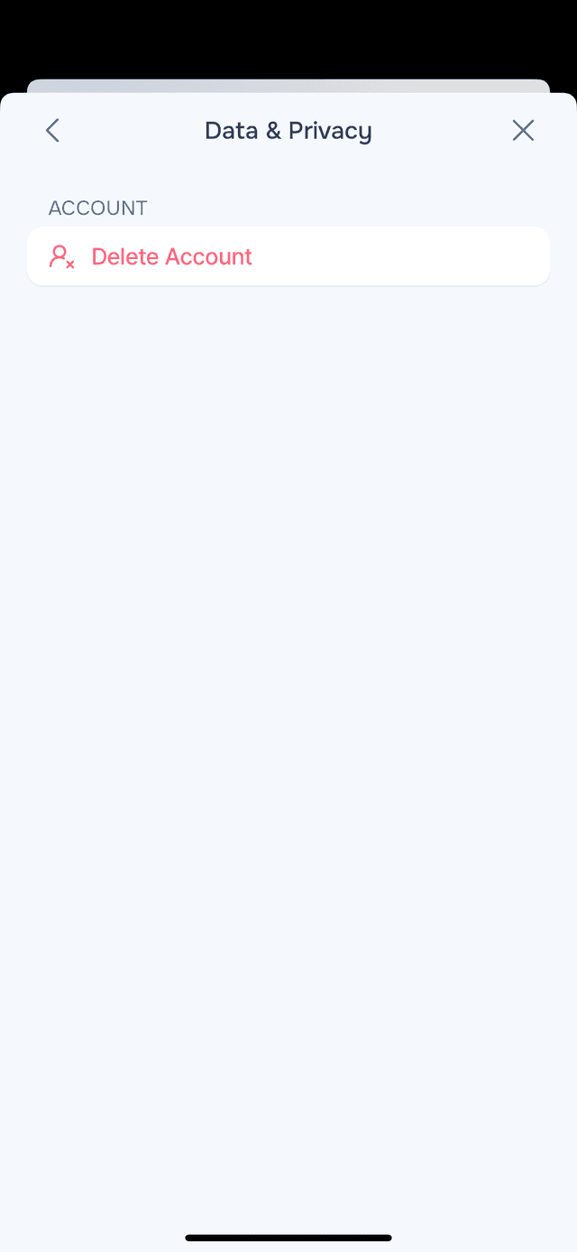 Data & Privacy screen