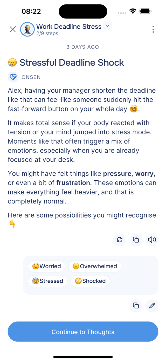 Step progress shown in the header