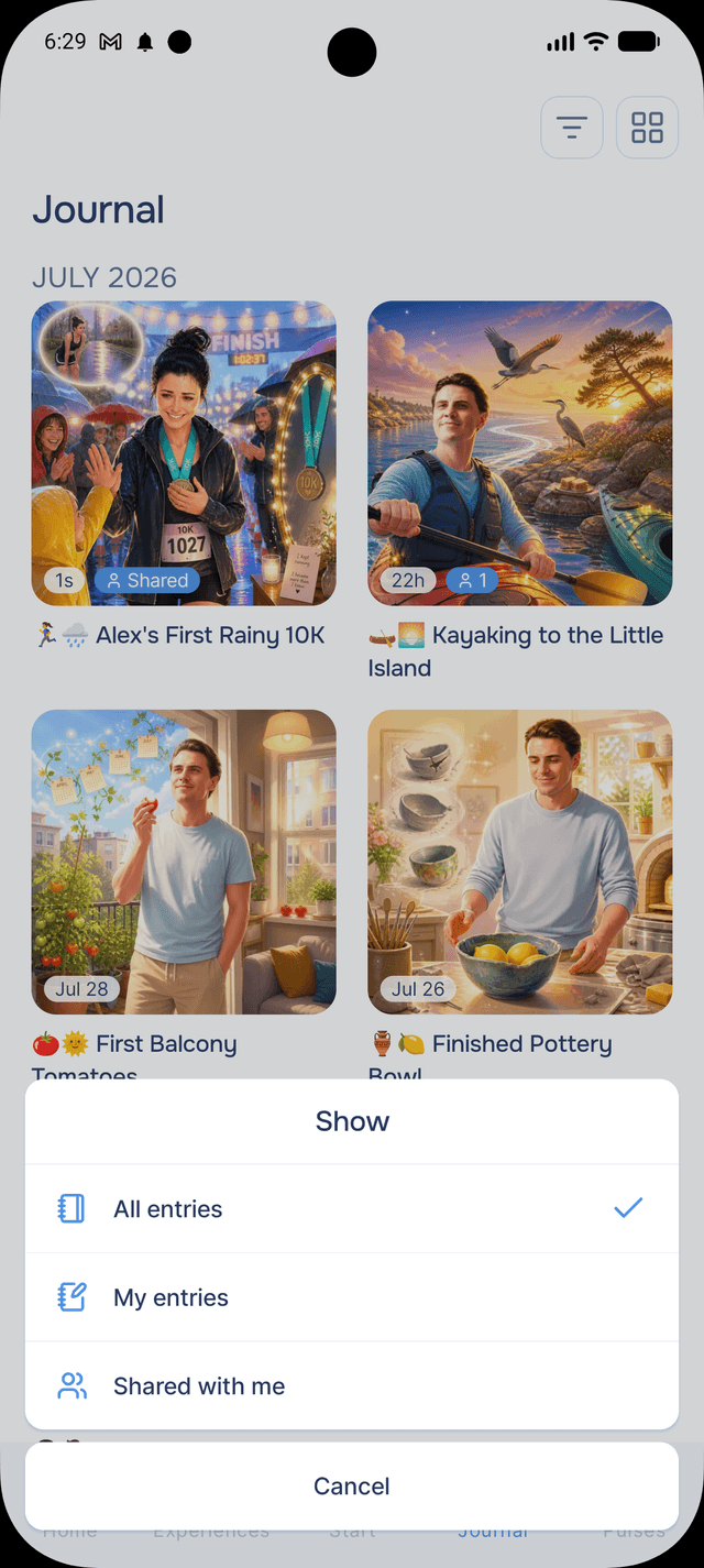 Choosing what to show