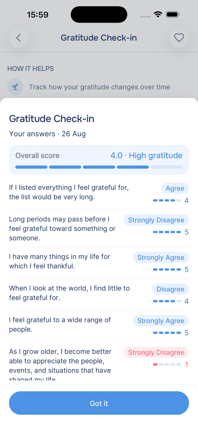 Every answer you gave, kept