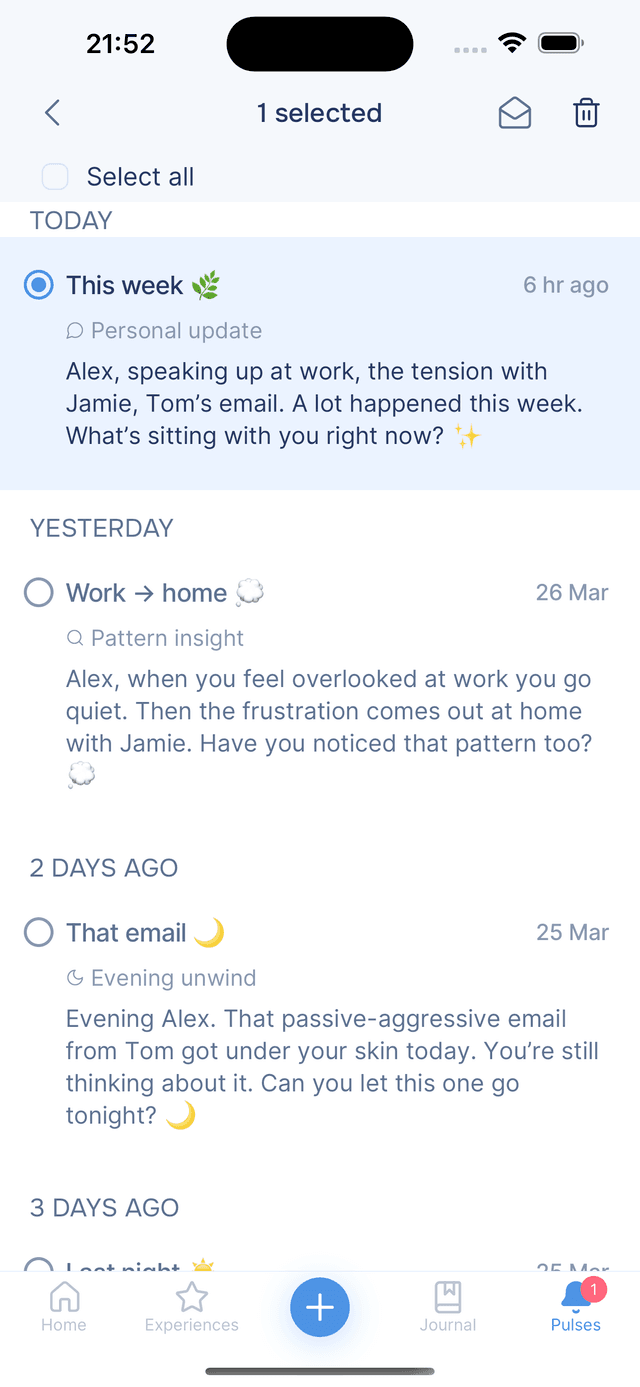 Select and manage multiple Pulses at once