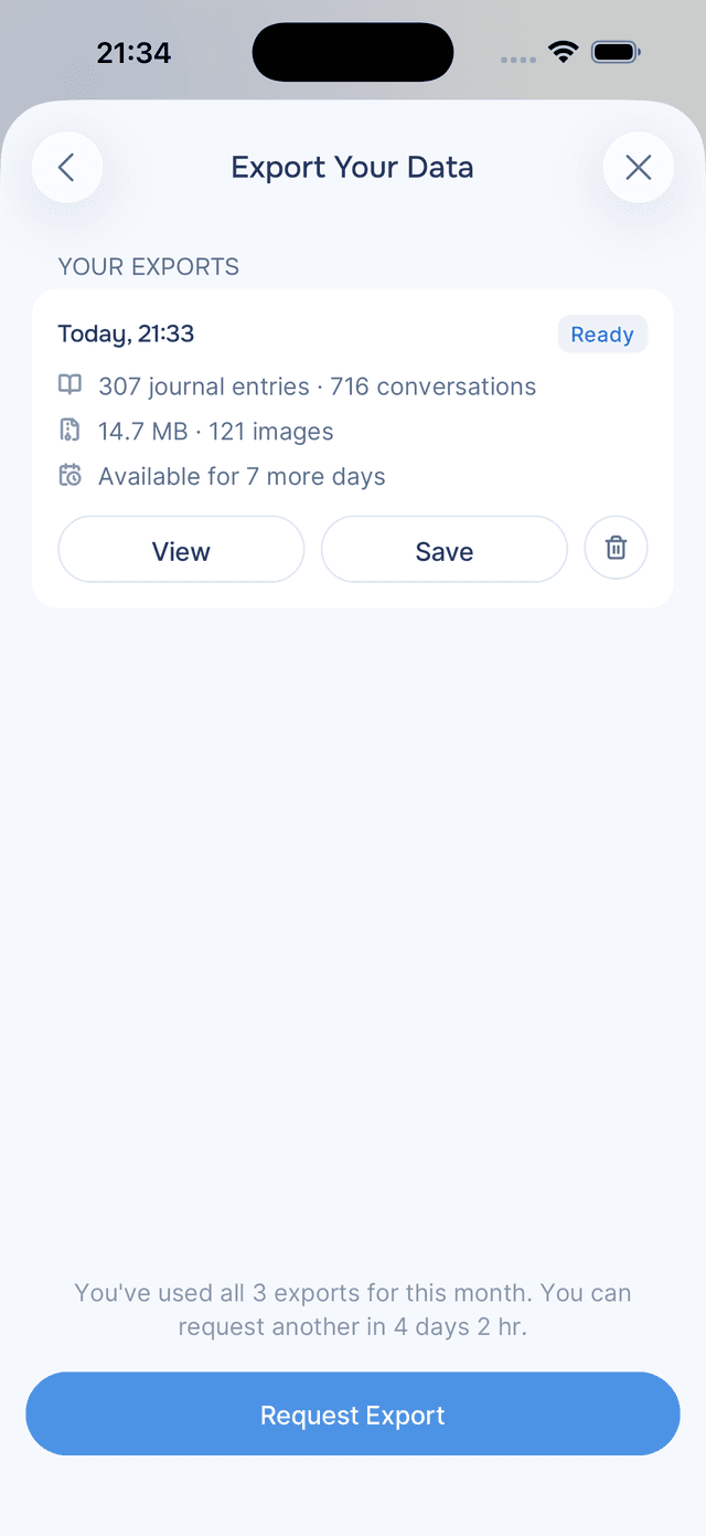 Tap View, Save, or the trash icon to delete