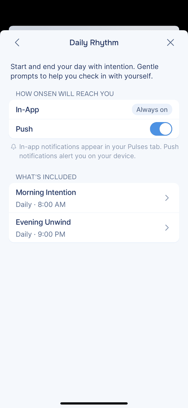 Daily Rhythm notifications