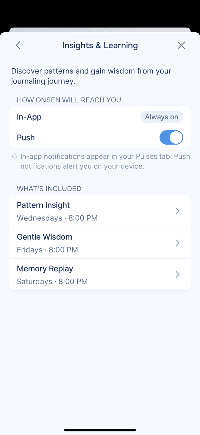 Insights & Learning notifications